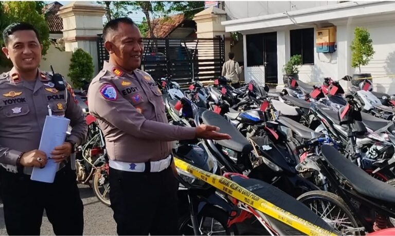Polres Pamekasan Amankan Ratusan Motor Hasil Penindakan dari Balap Liar