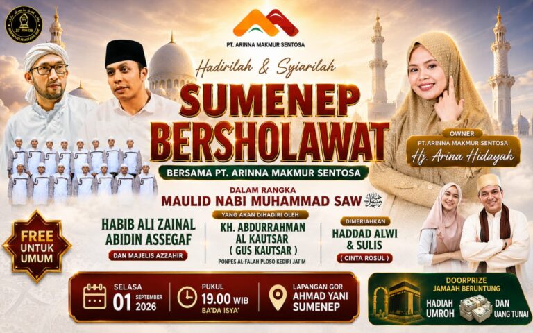 PT Arinna Makmur Sentosa Ajak Warga Sumenep Bersholawat, Ada Doorprize Umroh